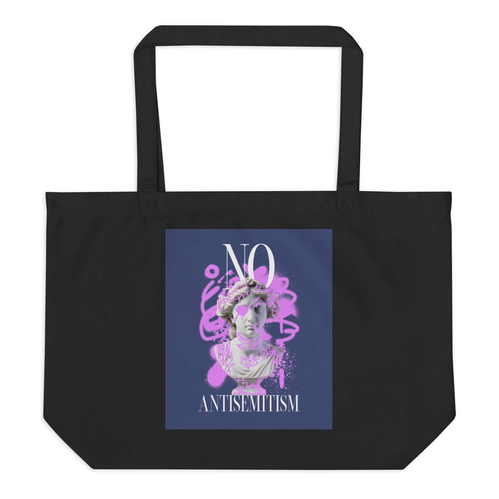 Graffiti Statue Anthem | No Antisemitism | Large Organic Tote Bag