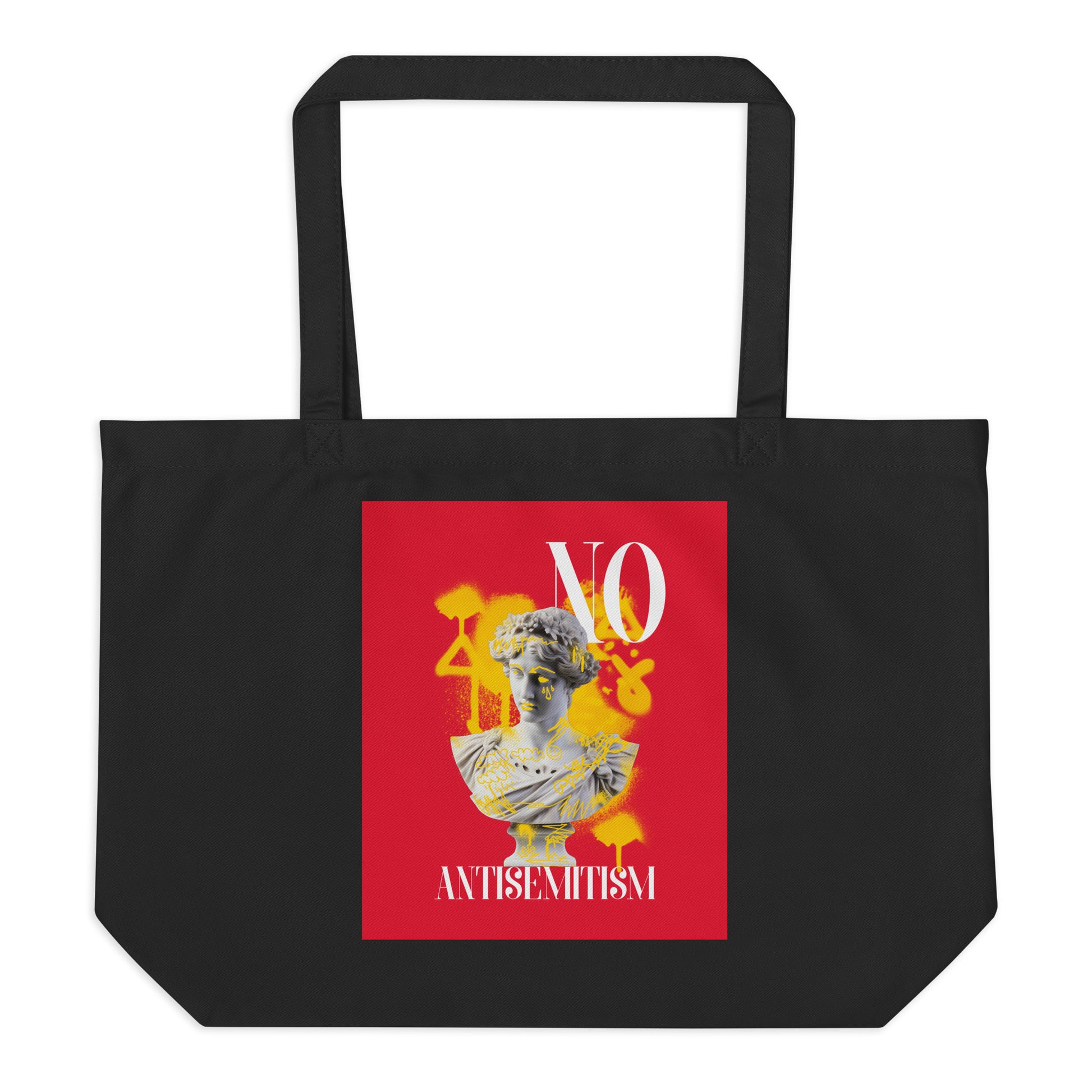 Graffiti Statue Anthem | No Antisemitism | Large Organic Tote Bag