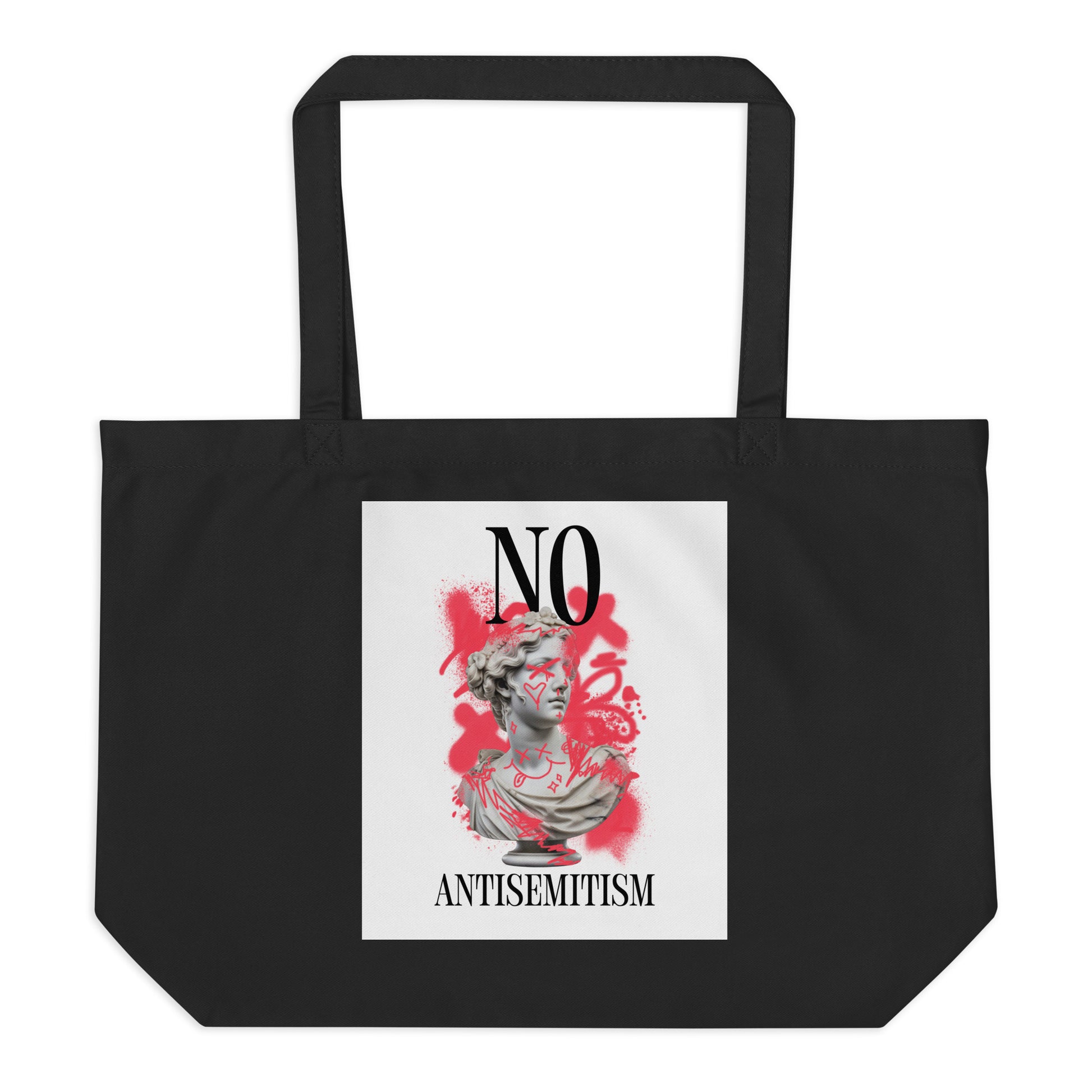 Graffiti Statue Anthem | No Antisemitism | Large Organic Tote Bag