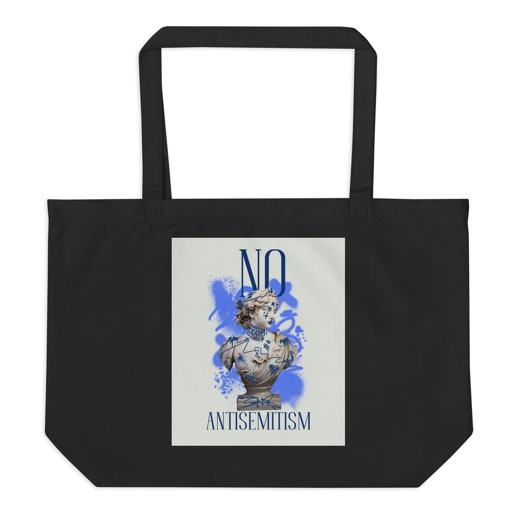 Graffiti Statue Anthem | No Antisemitism | Large Organic Tote Bag