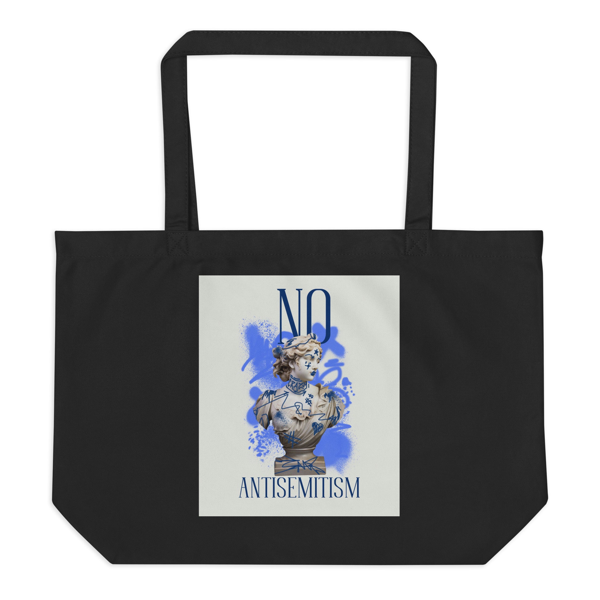 Graffiti Statue Anthem | No Antisemitism | Large Organic Tote Bag