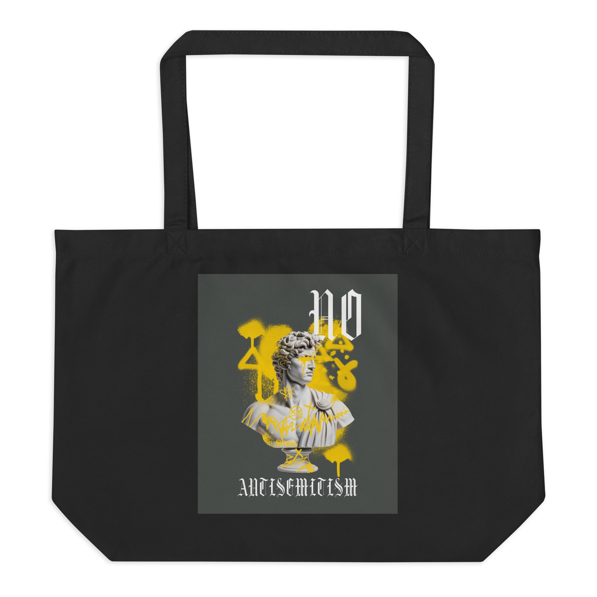 Graffiti Statue Anthem | No Antisemitism | Large Organic Tote Bag