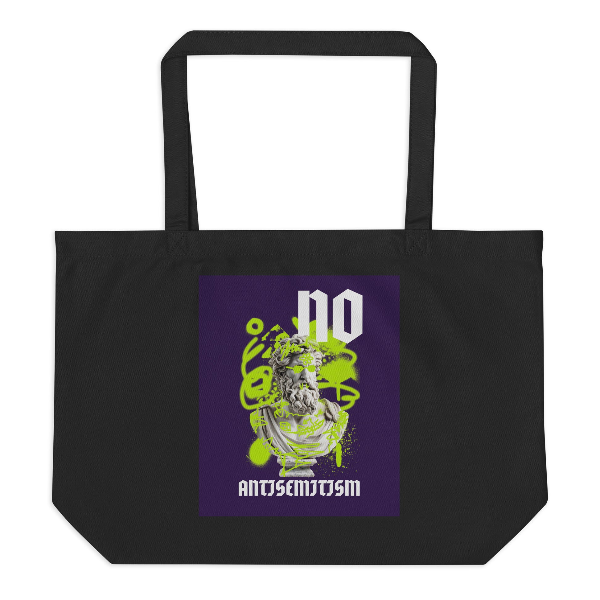 Graffiti Statue Anthem | No Antisemitism | Large Organic Tote Bag