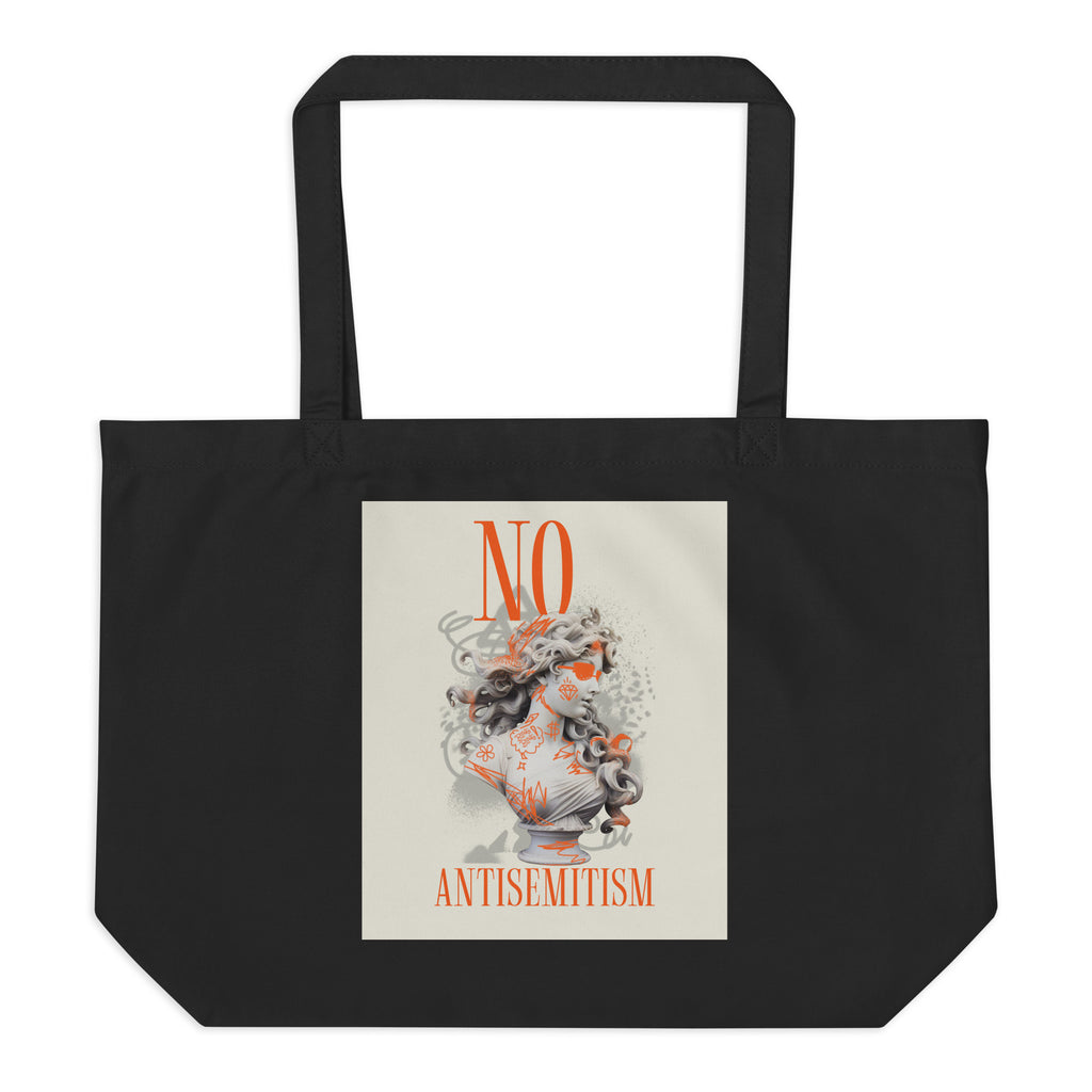 Graffiti Statue Anthem | No Antisemitism | Large Organic Tote Bag
