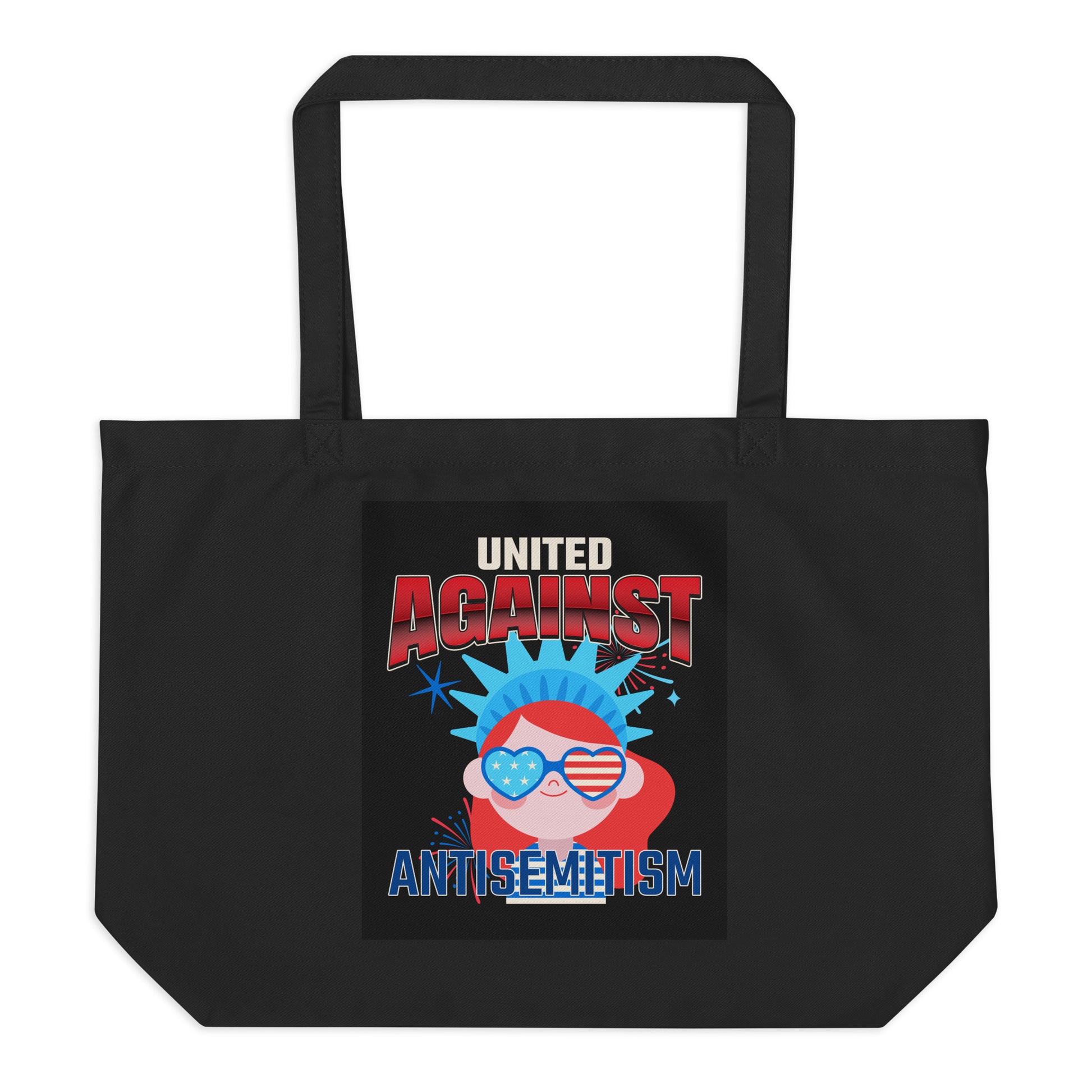 USA Edition | United Against Antisemitism | Large Organic Tote Bag