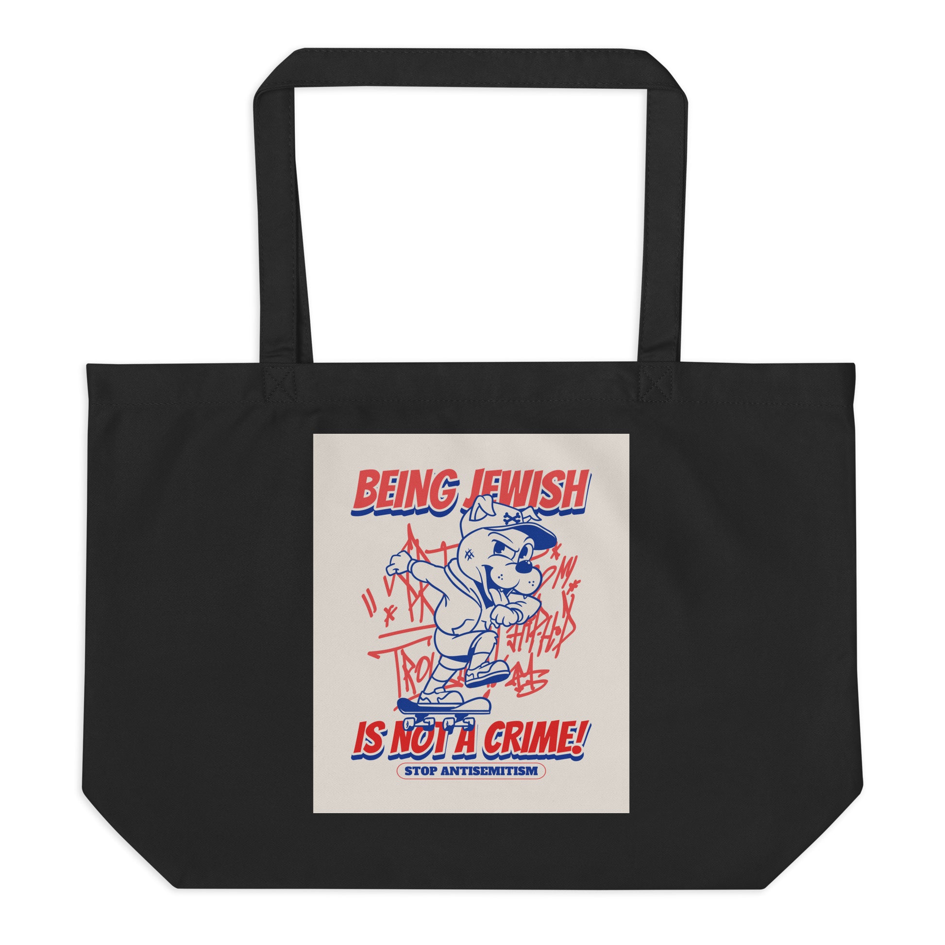 Streetart Graffiti Cartoon | Antisemitism | Large Organic Tote Bag