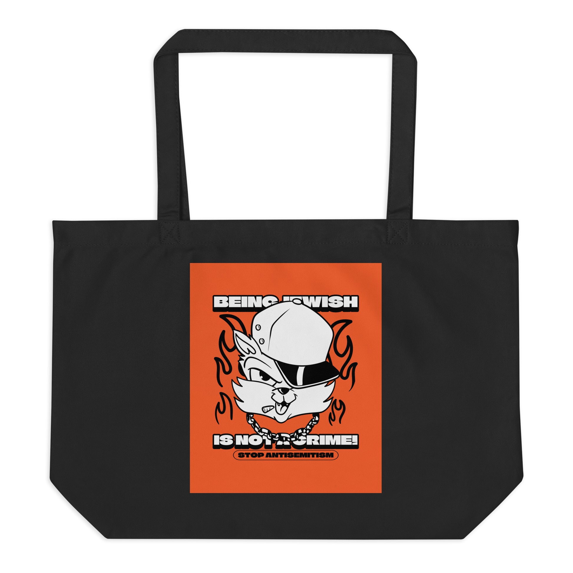 Streetart Graffiti Cartoon | Antisemitism | Large Organic Tote Bag