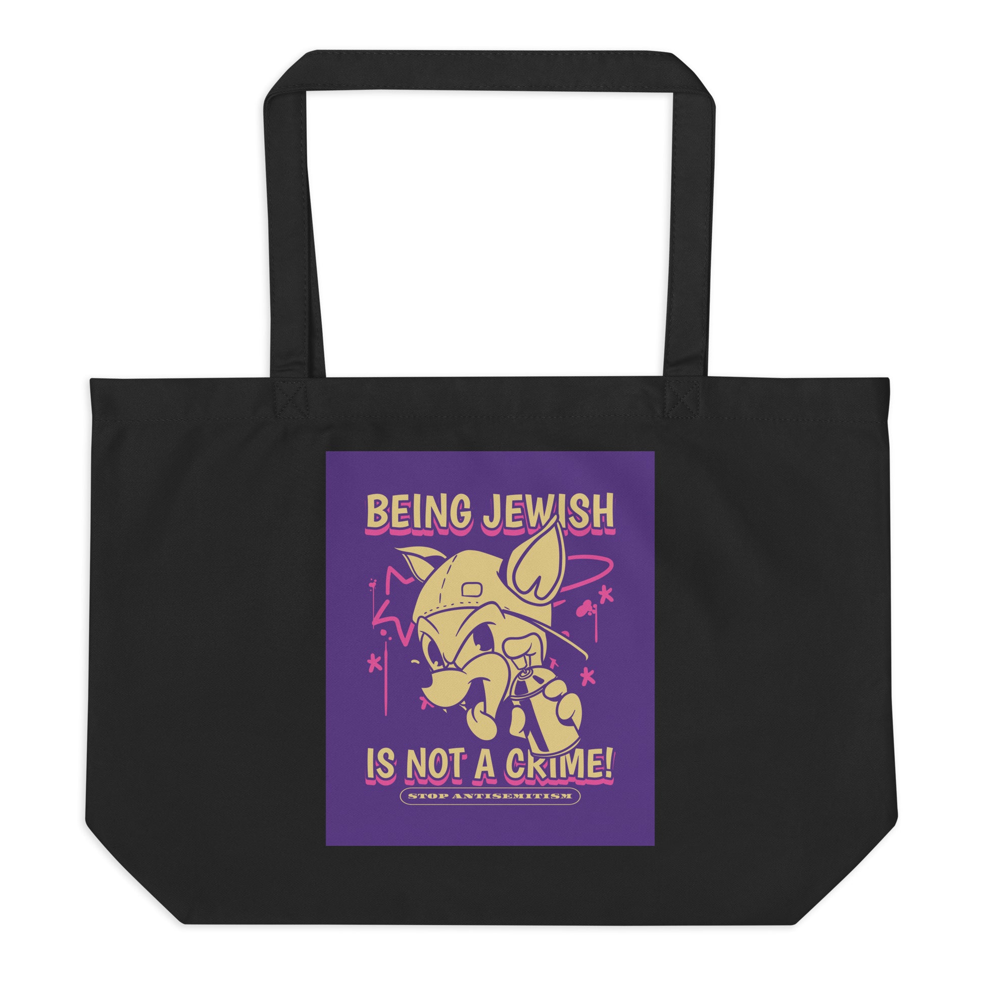 Streetart Graffiti Cartoon | Antisemitism | Large Organic Tote Bag