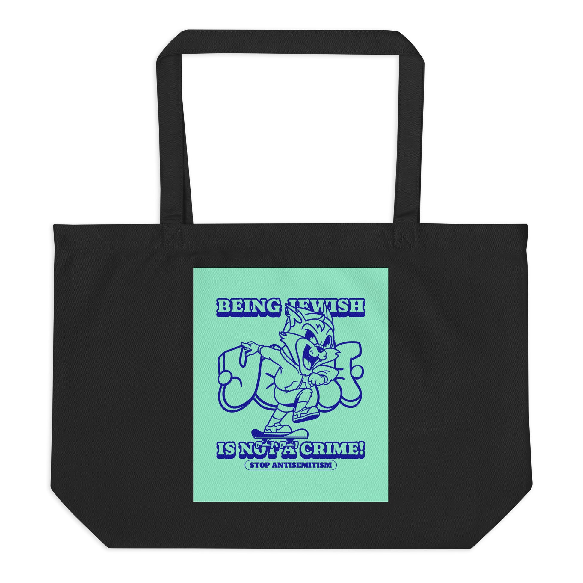 Streetart Graffiti Cartoon | Antisemitism | Large Organic Tote Bag