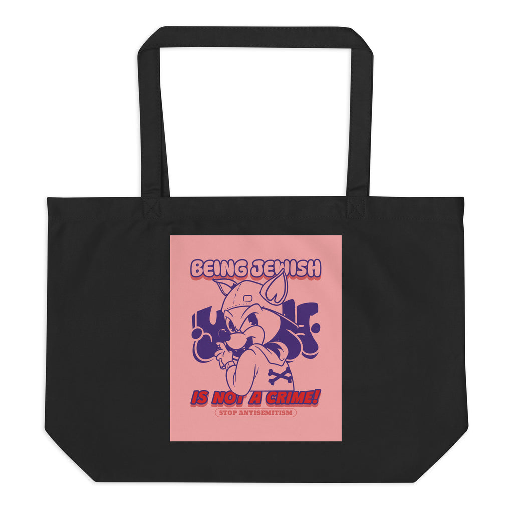 Streetart Graffiti Cartoon | Antisemitism | Large Organic Tote Bag