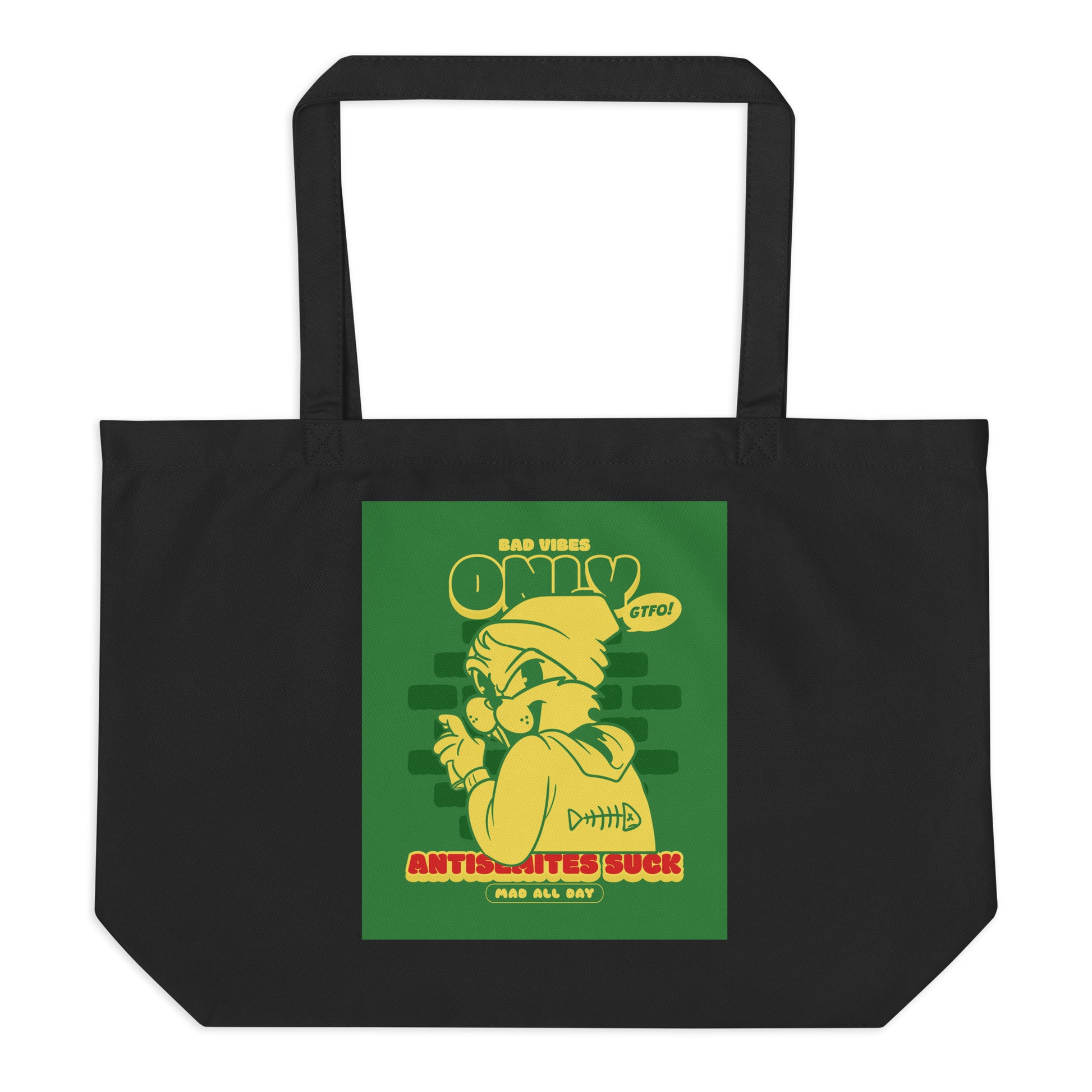 Streetart Graffiti Cartoon | Antisemitism | Large Organic Tote Bag