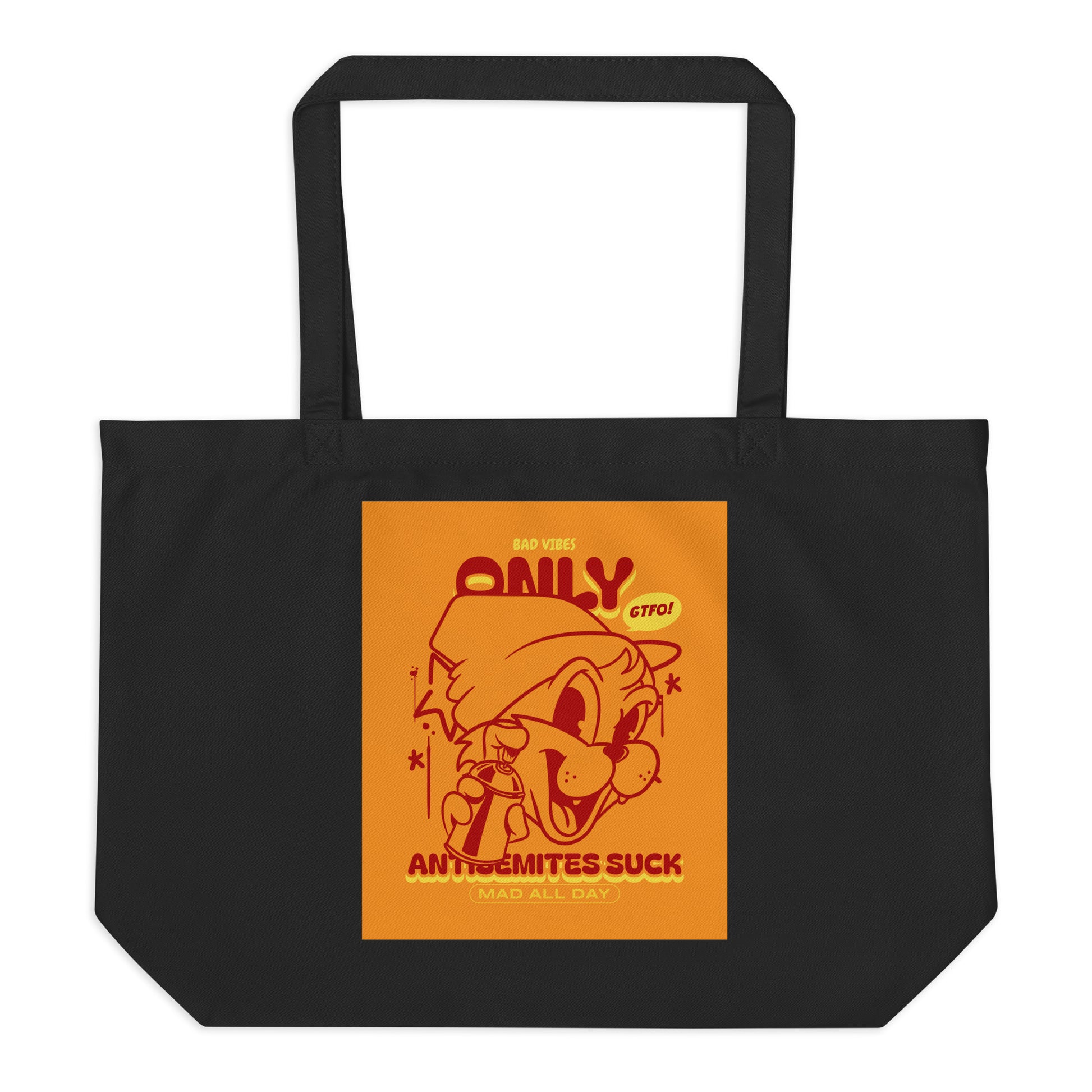 Streetart Graffiti Cartoon | Antisemitism | Large Organic Tote Bag