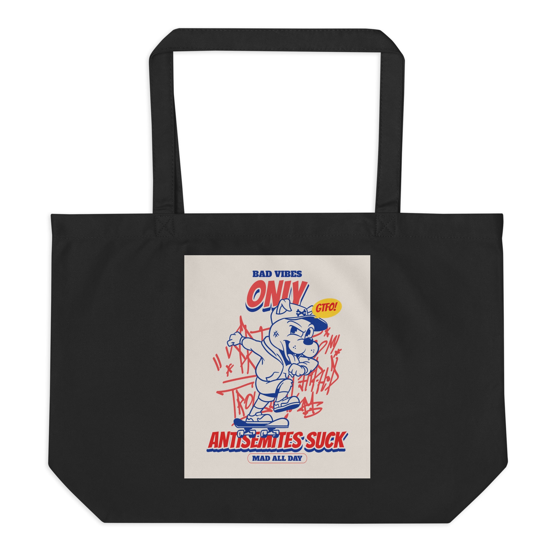 Streetart Graffiti Cartoon | Antisemitism | Large Organic Tote Bag