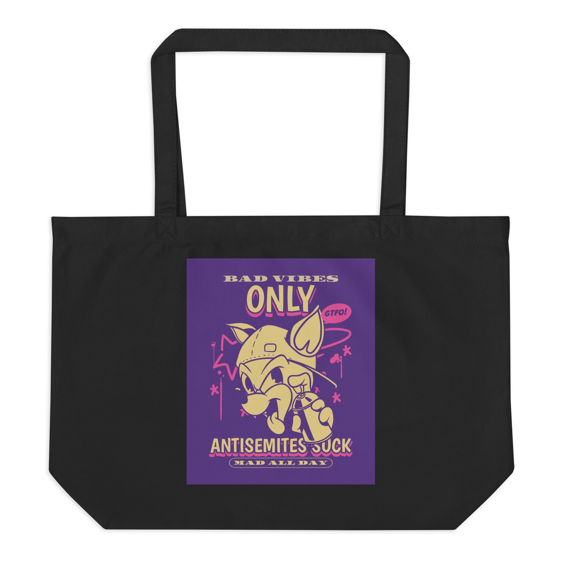 Streetart Graffiti Cartoon | Antisemitism | Large Organic Tote Bag