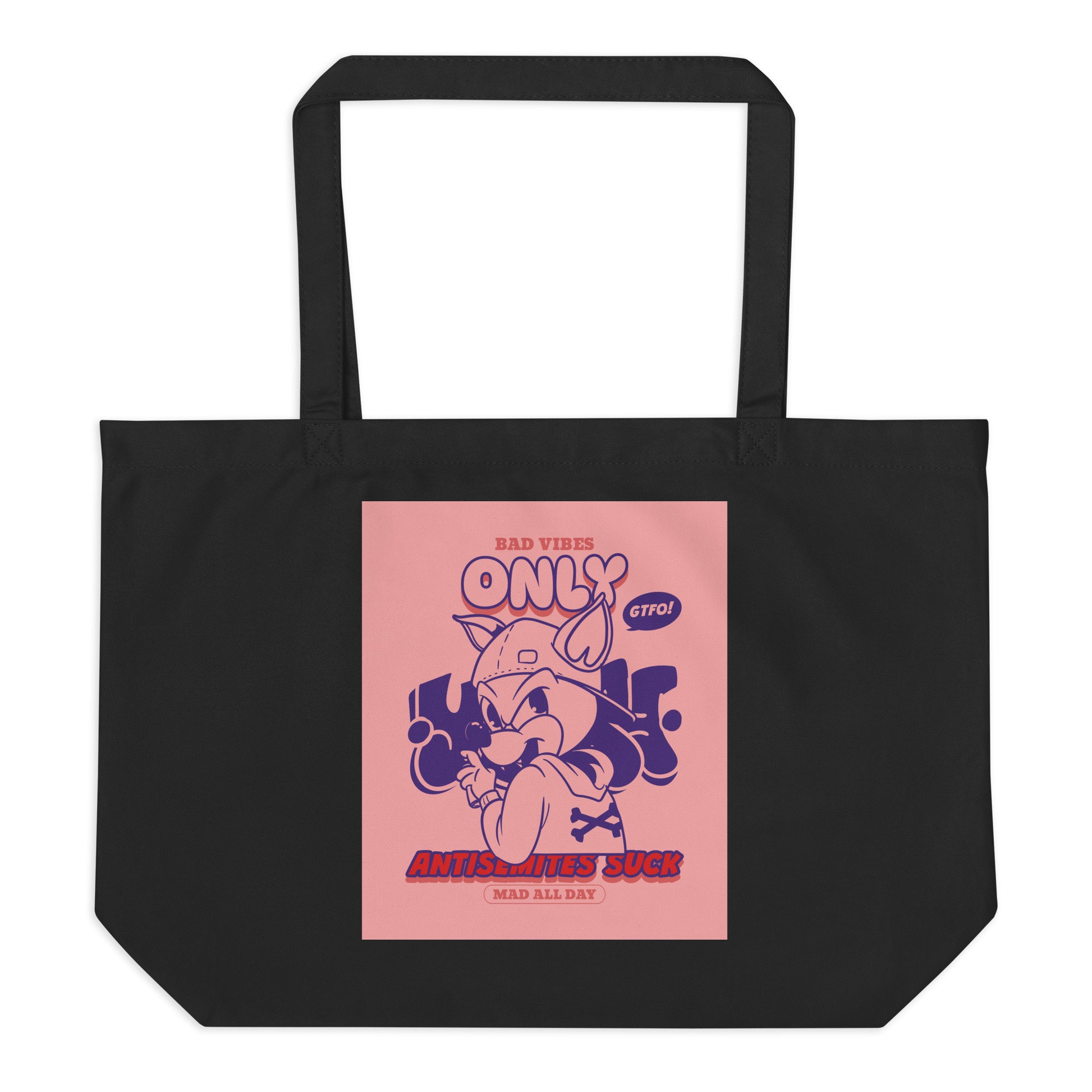 Streetart Graffiti Cartoon | Antisemitism | Large Organic Tote Bag