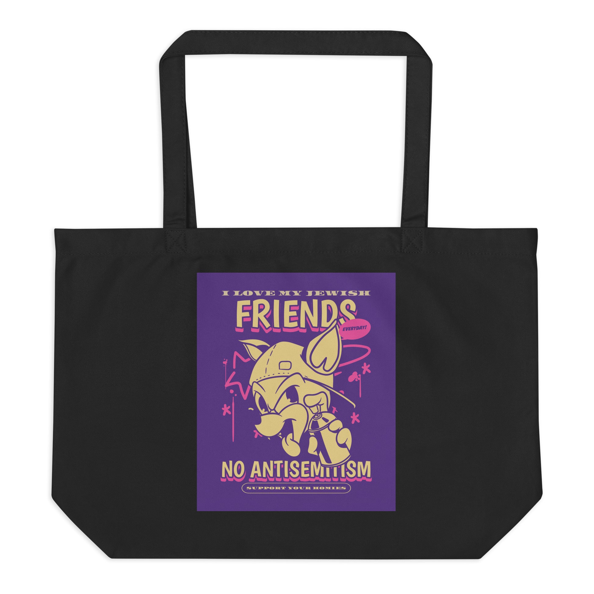 Streetart Graffiti Cartoon | Antisemitism | Large Organic Tote Bag