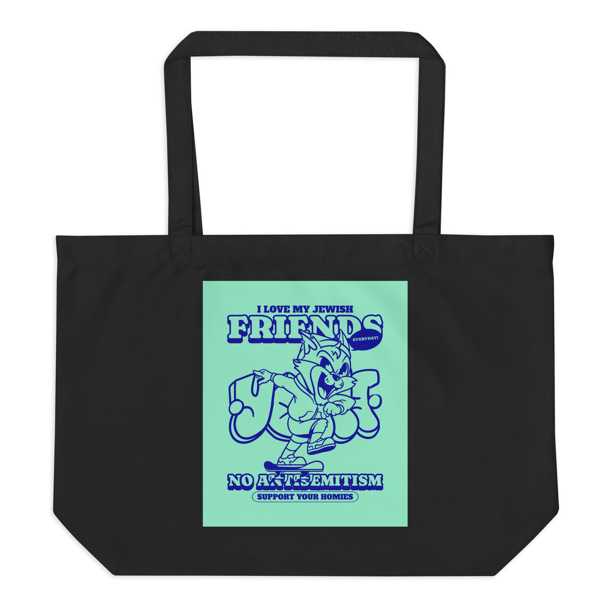 Streetart Graffiti Cartoon | Antisemitism | Large Organic Tote Bag