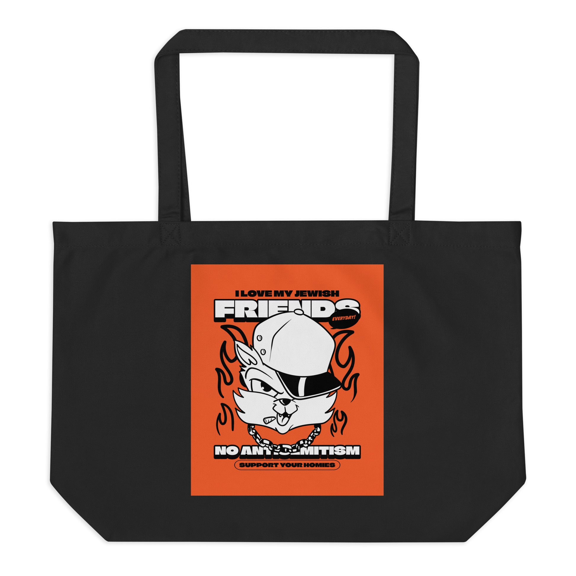 Streetart Graffiti Cartoon | Antisemitism | Large Organic Tote Bag
