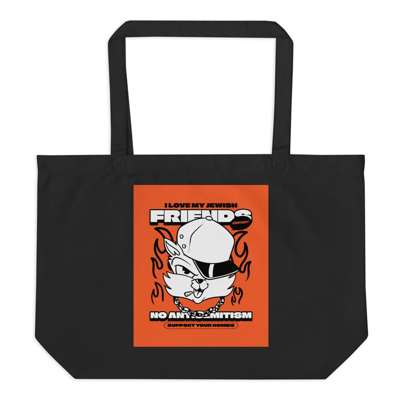 Streetart Graffiti Cartoon | Antisemitism | Large Organic Tote Bag