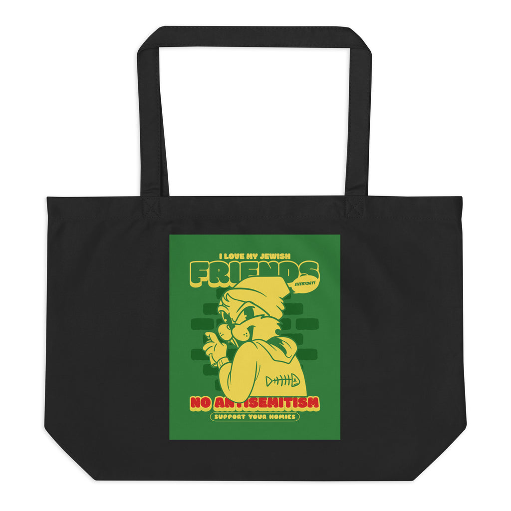 Streetart Graffiti Cartoon | Antisemitism | Large Organic Tote Bag