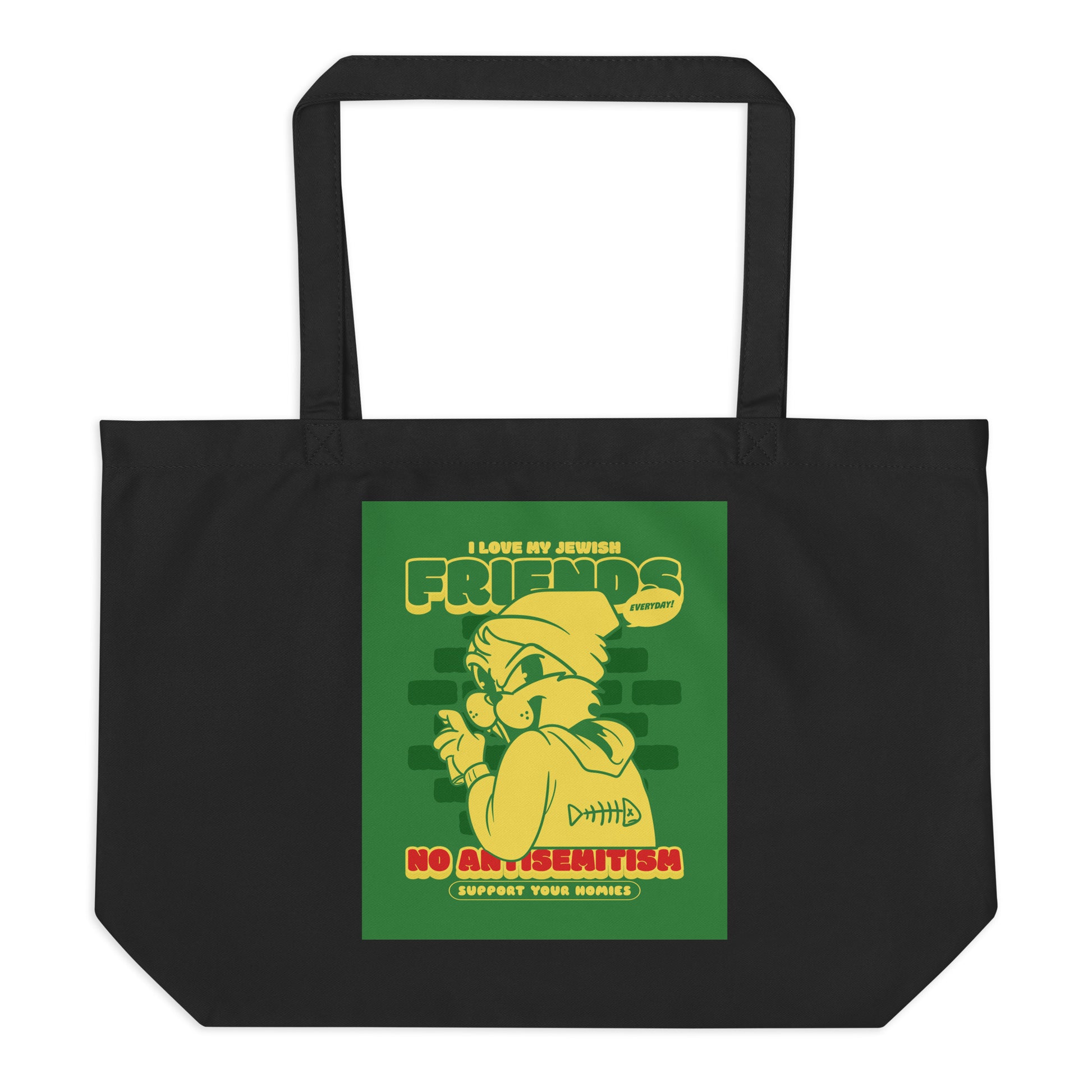 Streetart Graffiti Cartoon | Antisemitism | Large Organic Tote Bag