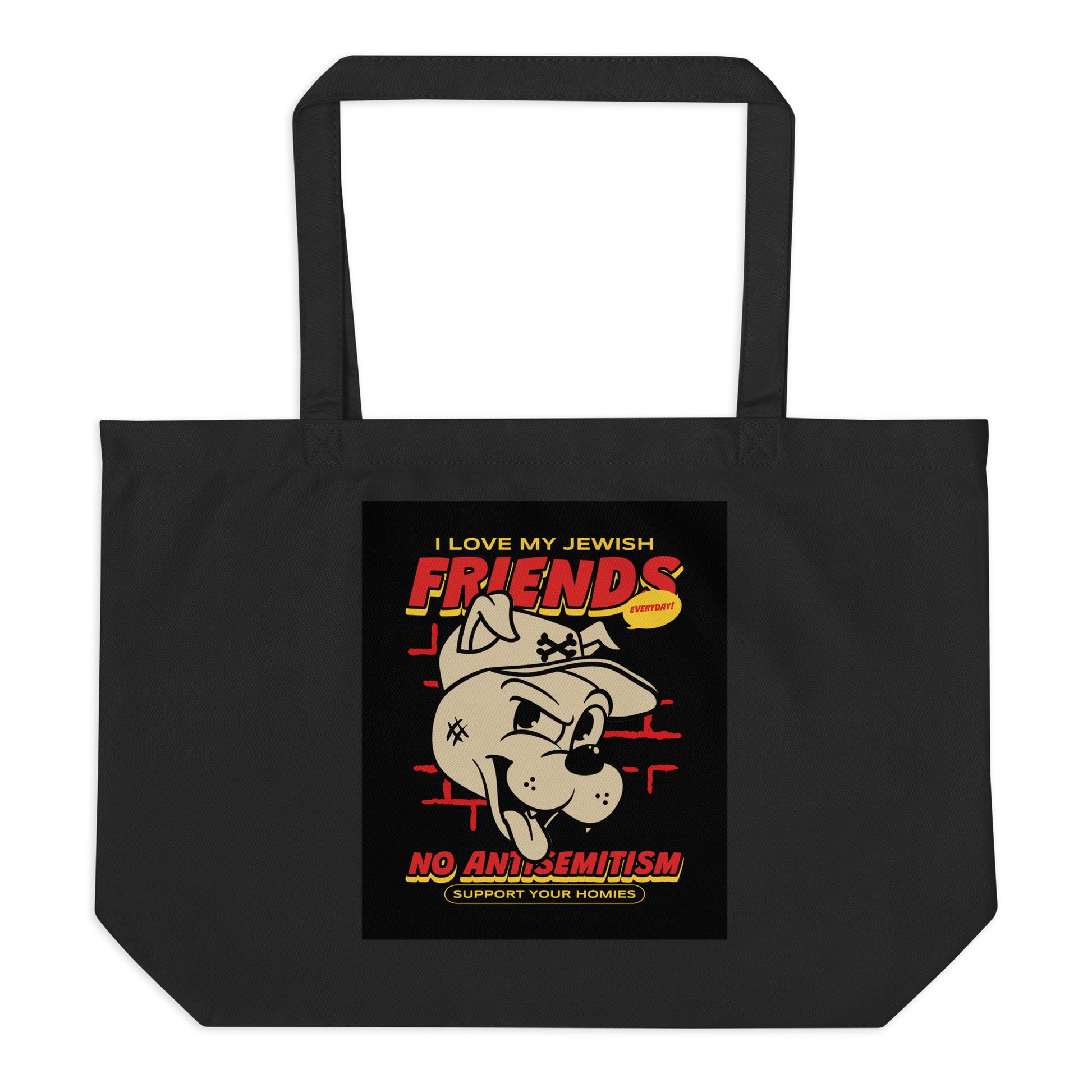 Streetart Graffiti Cartoon | Antisemitism | Large Organic Tote Bag