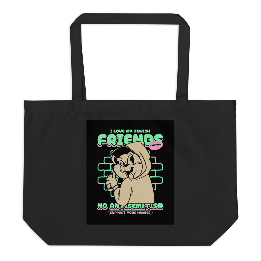 Streetart Graffiti Cartoon | Antisemitism | Large Organic Tote Bag