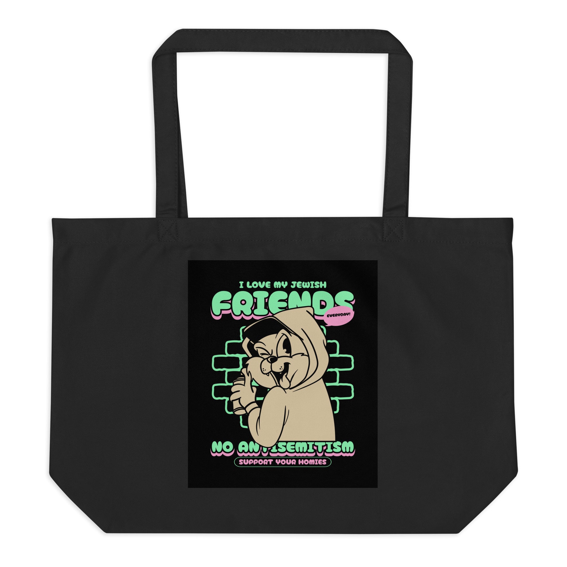 Streetart Graffiti Cartoon | Antisemitism | Large Organic Tote Bag
