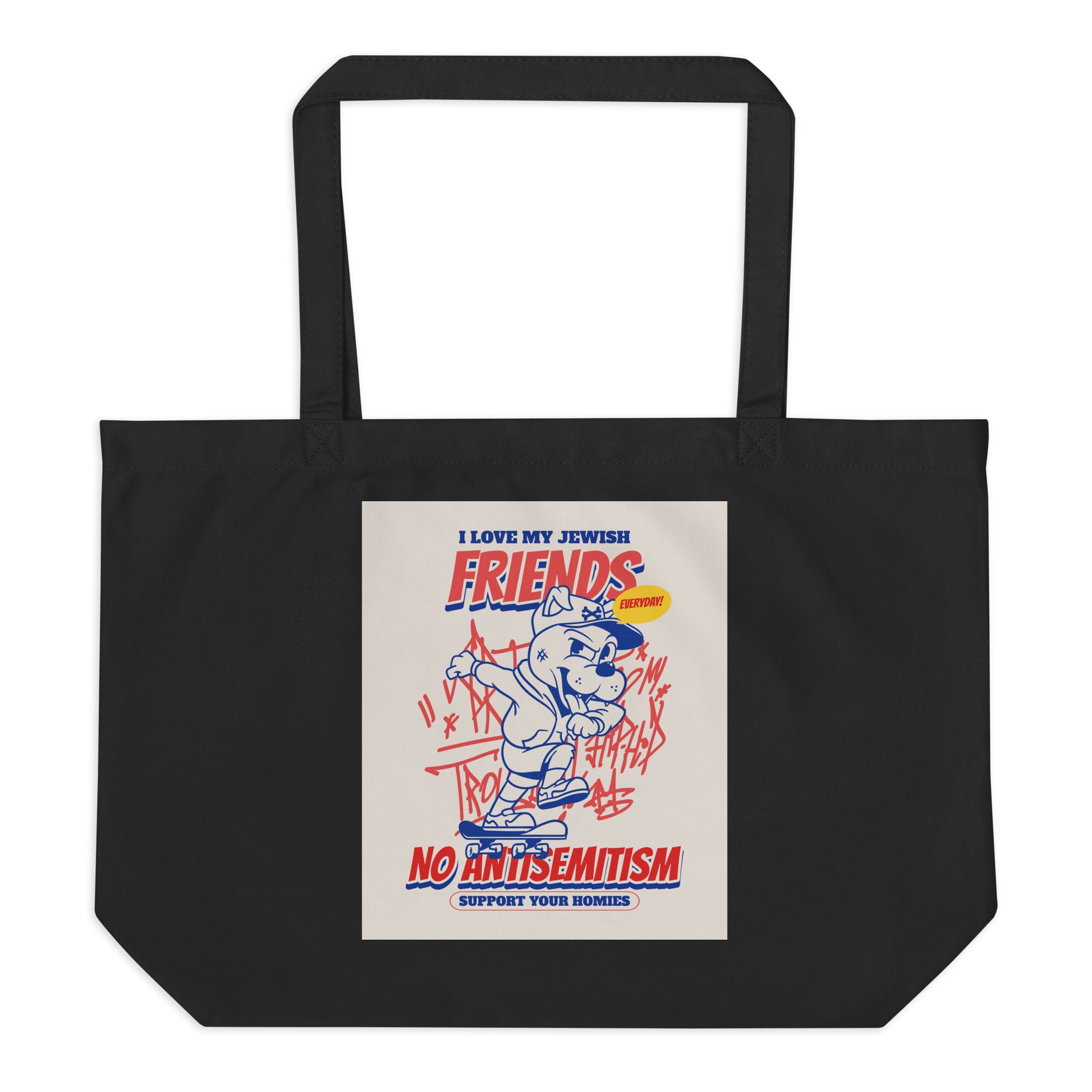 Streetart Graffiti Cartoon | Antisemitism | Large Organic Tote Bag