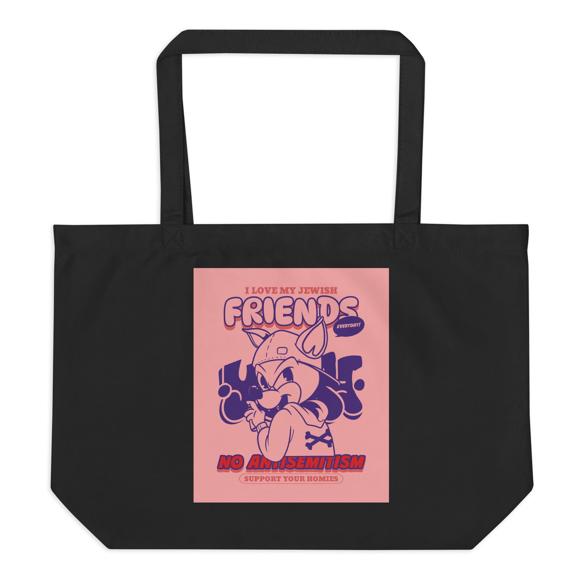 Streetart Graffiti Cartoon | Antisemitism | Large Organic Tote Bag