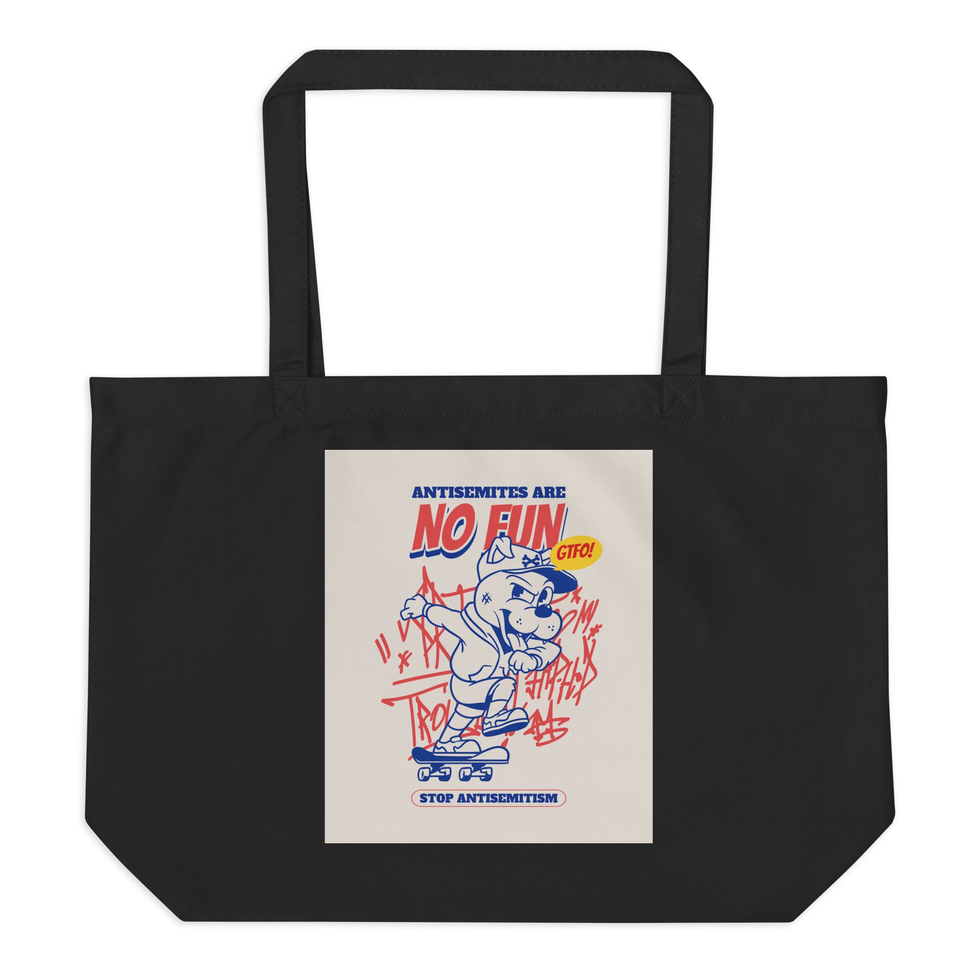 Streetart Graffiti Cartoon | Antisemitism | Large Organic Tote Bag