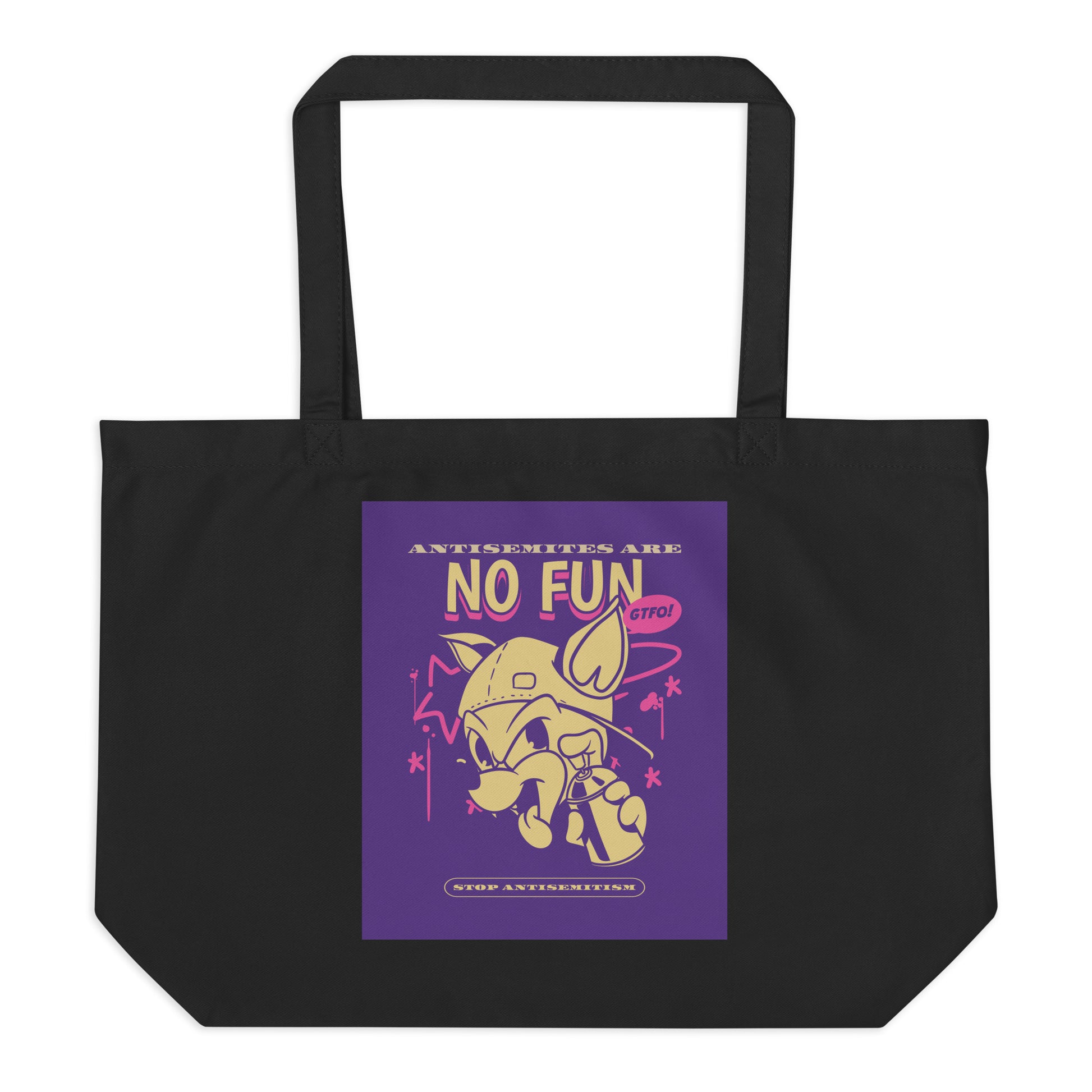 Streetart Graffiti Cartoon | Antisemitism | Large Organic Tote Bag