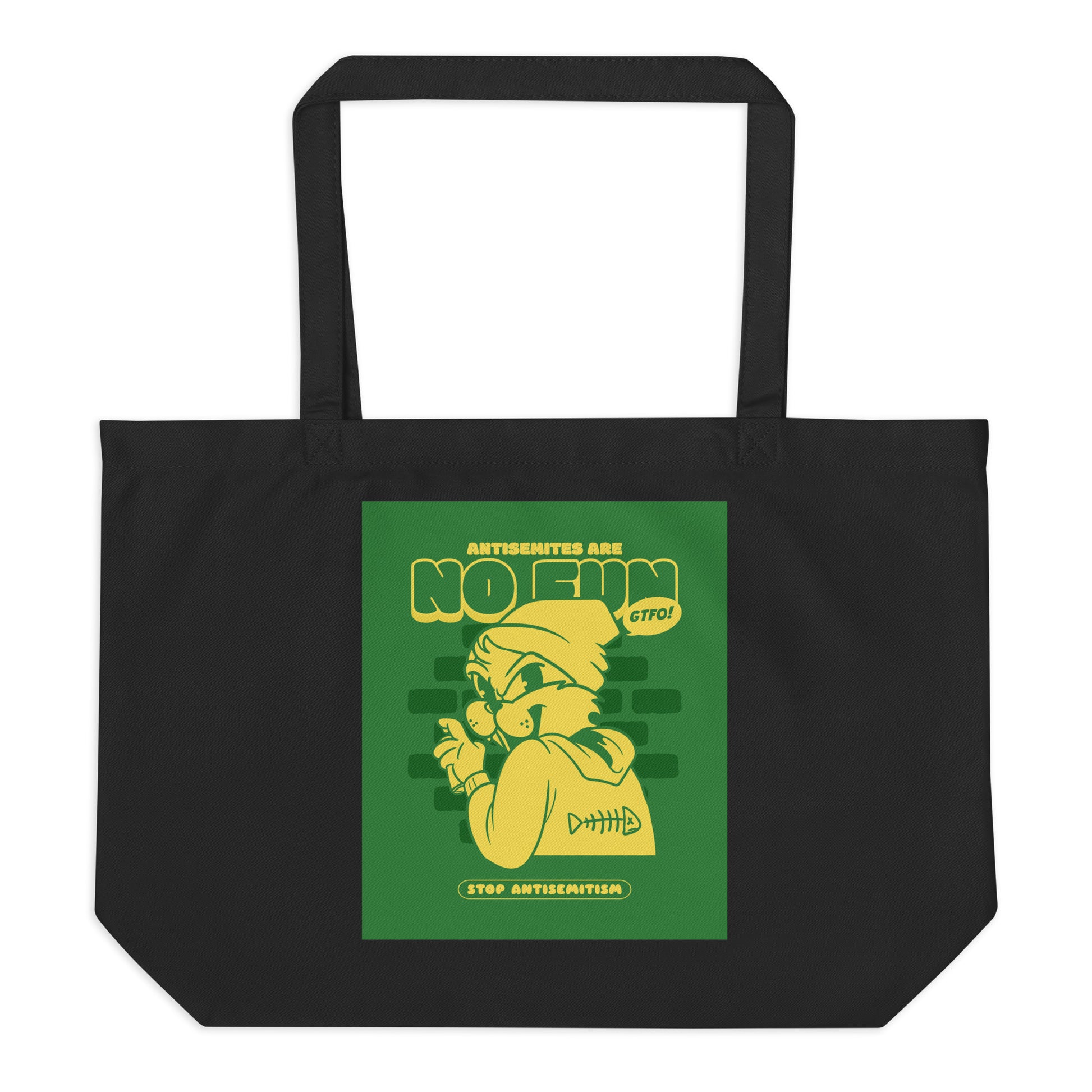 Streetart Graffiti Cartoon | Antisemitism | Large Organic Tote Bag