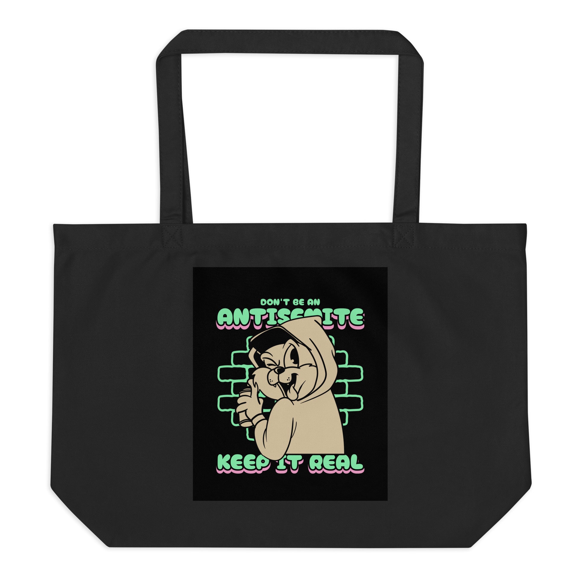 Streetart Graffiti Cartoon | Antisemitism | Large Organic Tote Bag