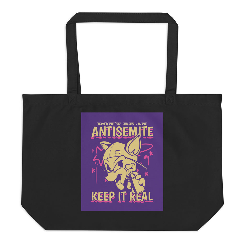 Streetart Graffiti Cartoon | Antisemitism | Large Organic Tote Bag