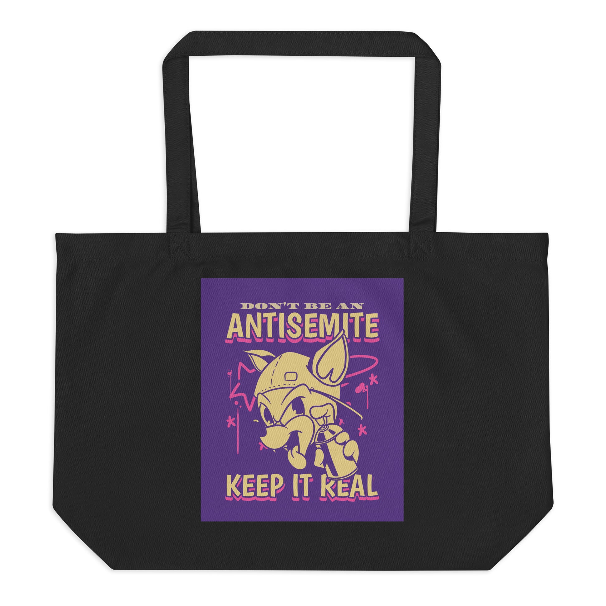 Streetart Graffiti Cartoon | Antisemitism | Large Organic Tote Bag