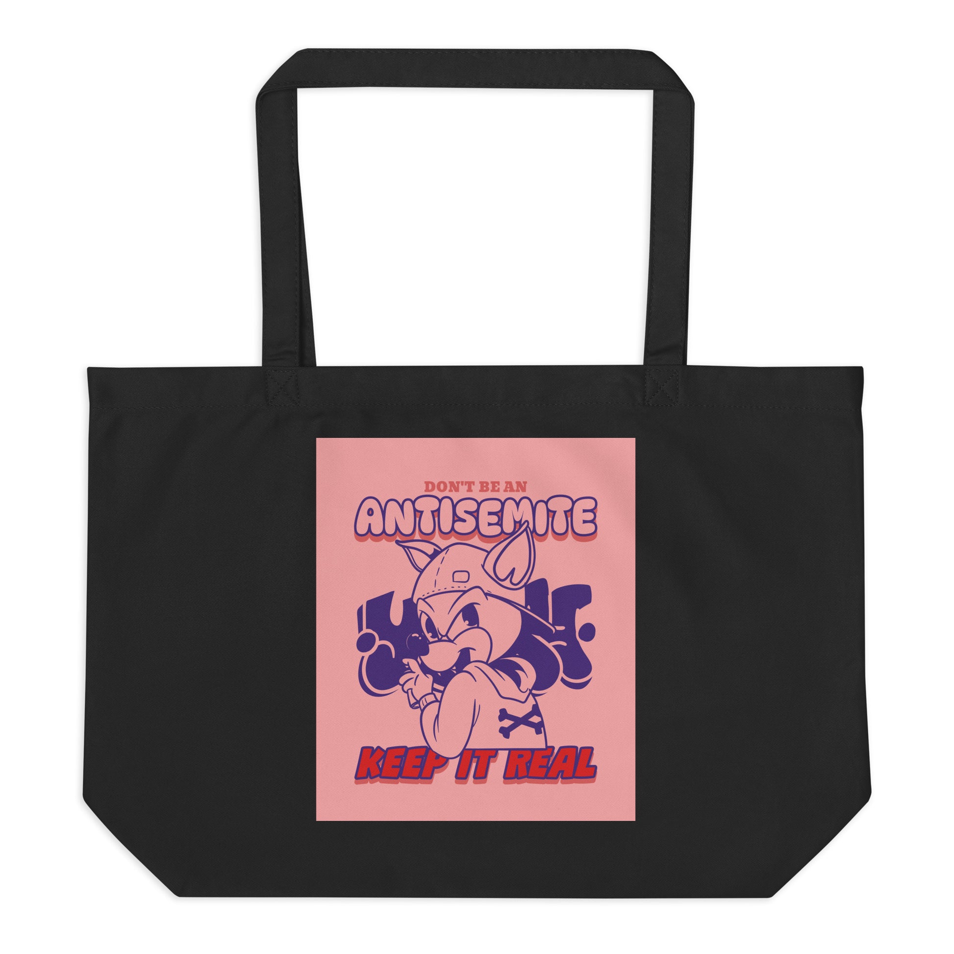 Streetart Graffiti Cartoon | Antisemitism | Large Organic Tote Bag