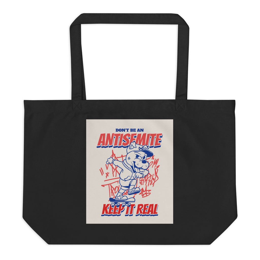 Streetart Graffiti Cartoon | Antisemitism | Large Organic Tote Bag