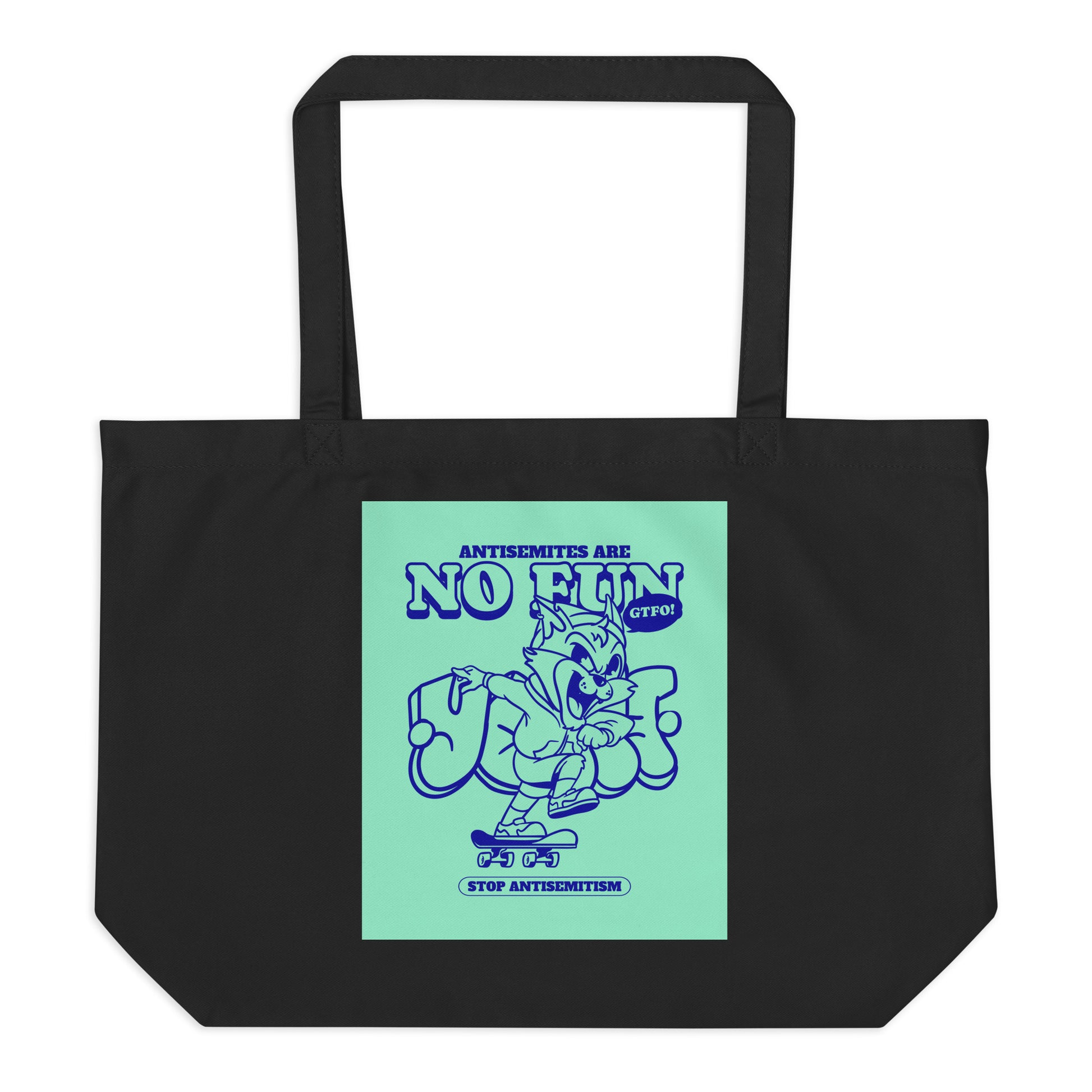Streetart Graffiti Cartoon | Antisemitism | Large Organic Tote Bag