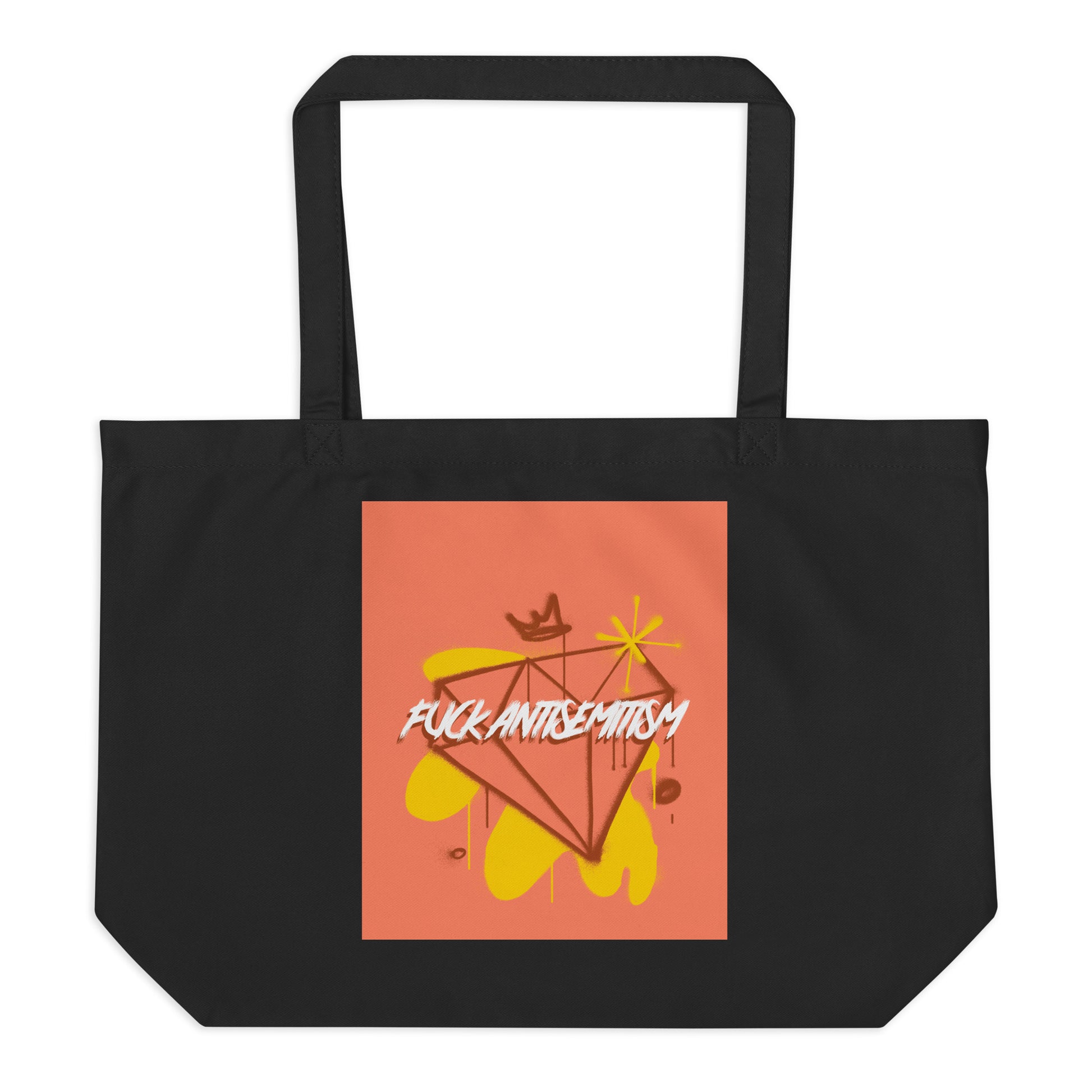 Fuck Antisemitism Graffiti | Large Organic Tote Bag