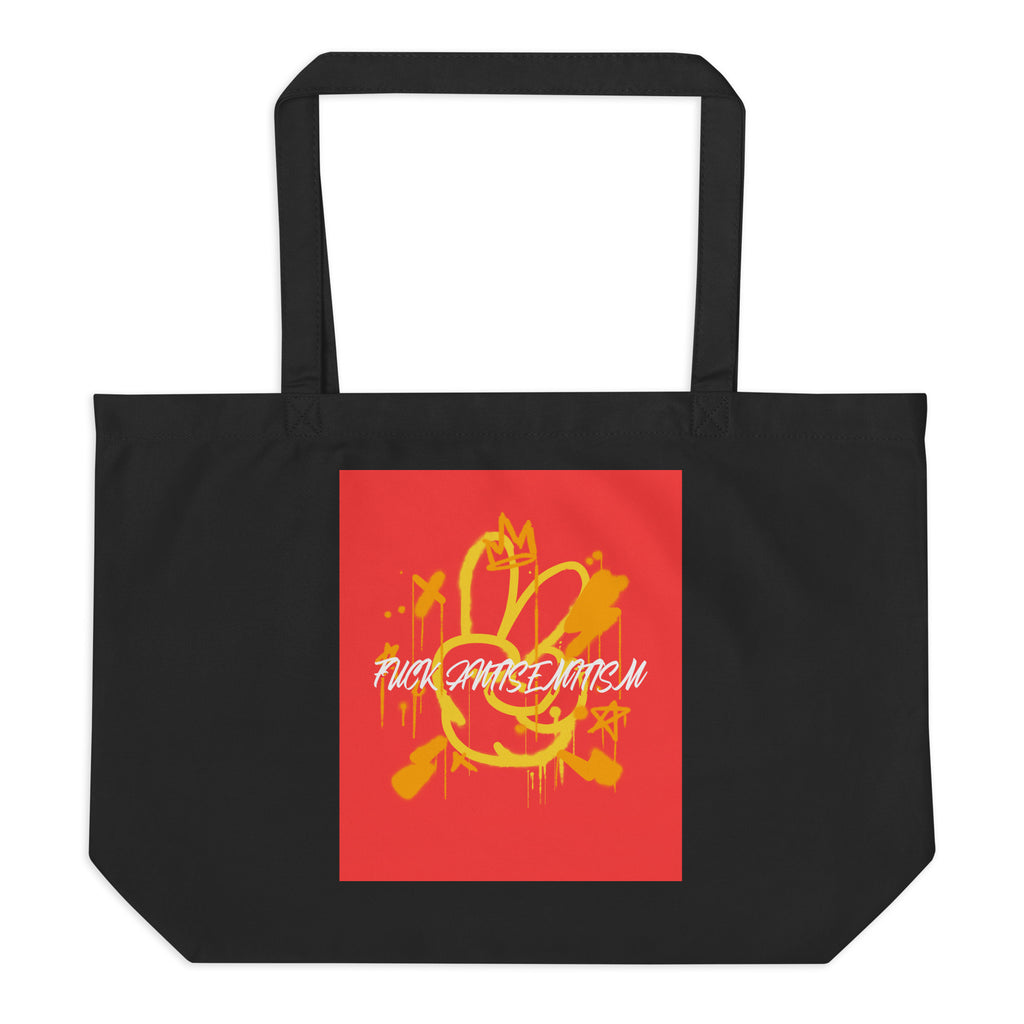 Fuck Antisemitism Graffiti | Large Organic Tote Bag