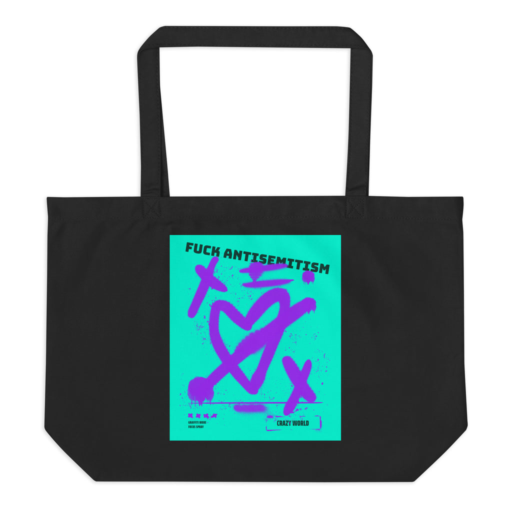 Fuck Antisemitism Graffiti | Large Organic Tote Bag