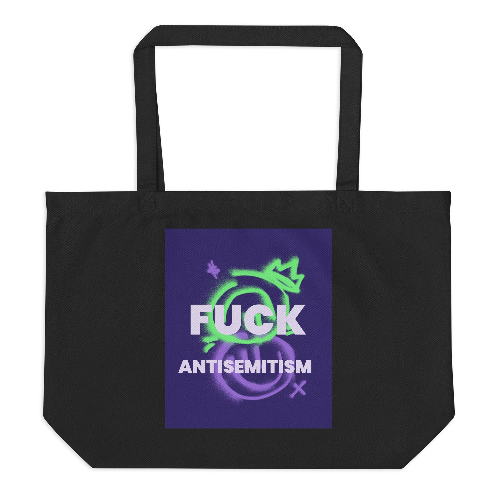 Fuck Antisemitism Graffiti | Large Organic Tote Bag