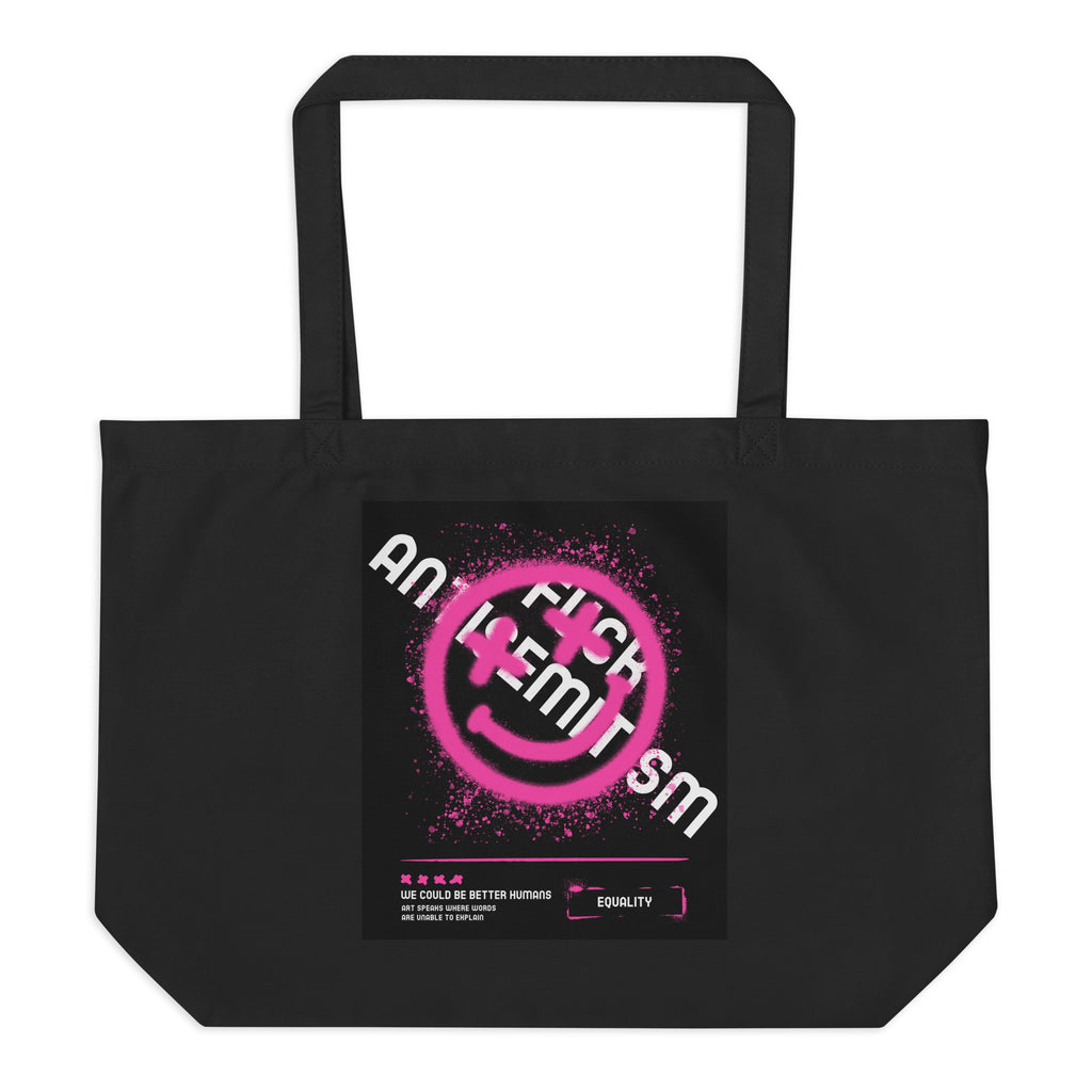 Fuck Antisemitism Graffiti | Large Organic Tote Bag