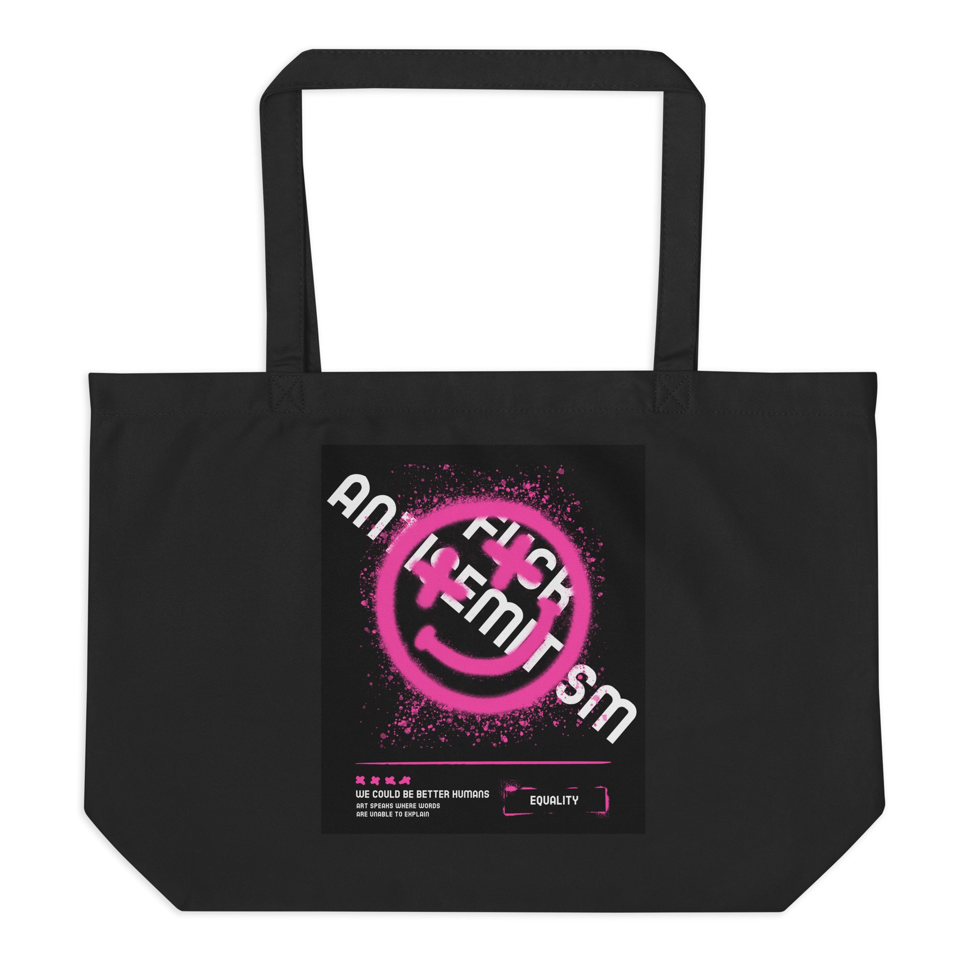 Fuck Antisemitism Graffiti | Large Organic Tote Bag