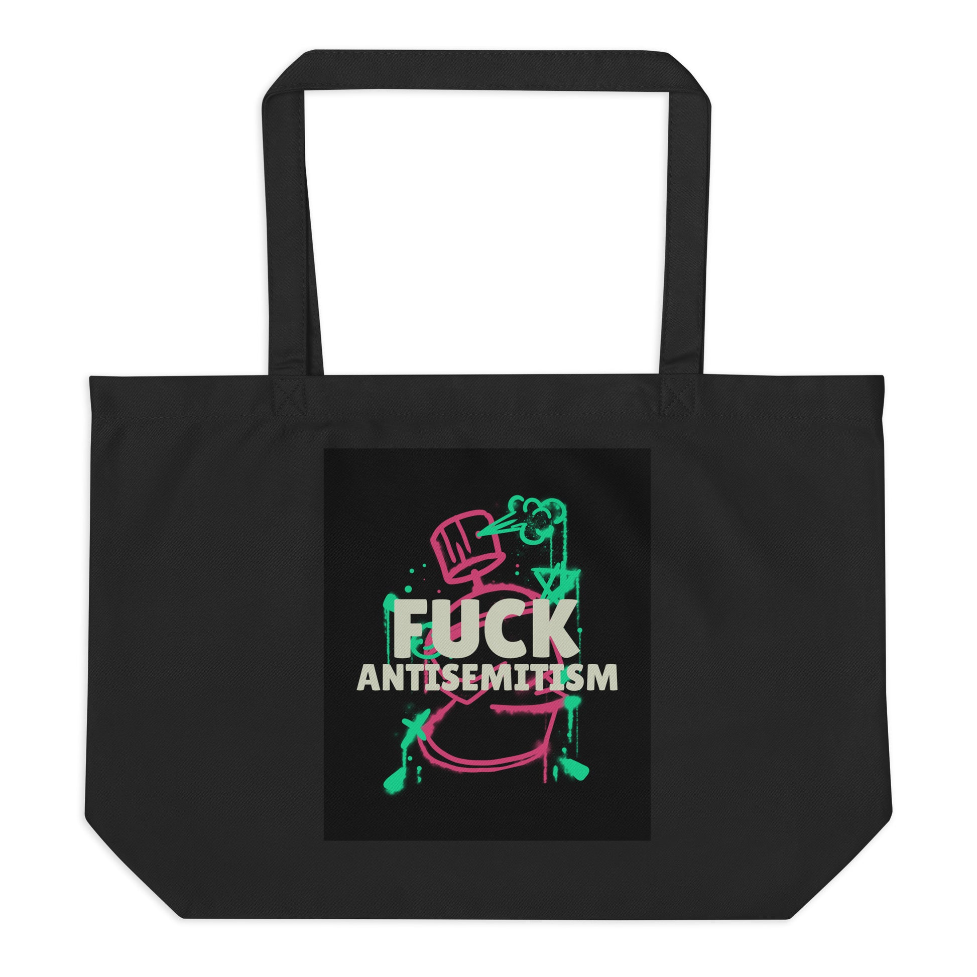 Fuck Antisemitism Graffiti | Large Organic Tote Bag