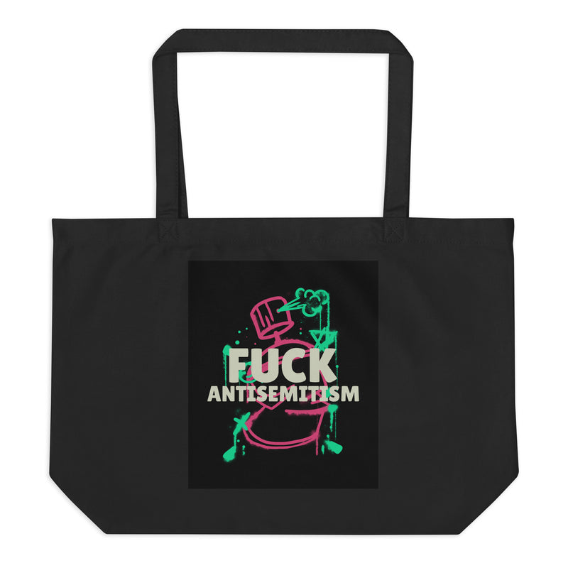 Fuck Antisemitism Graffiti | Large Organic Tote Bag