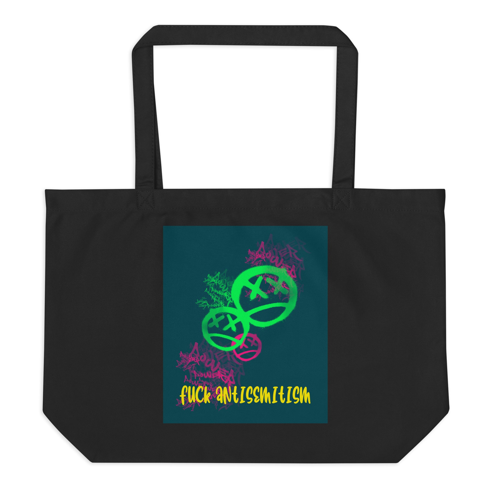 Fuck Antisemitism Graffiti | Large Organic Tote Bag
