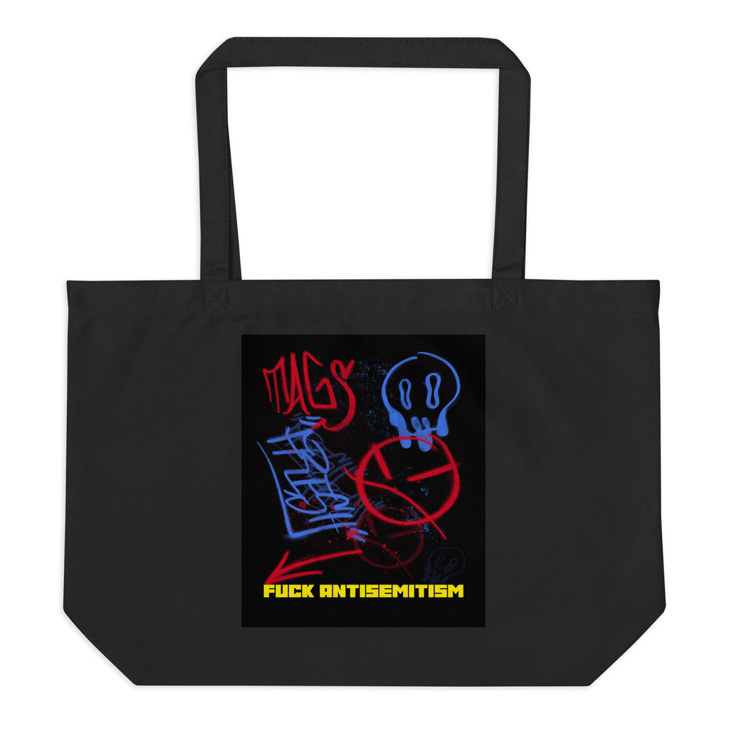 Fuck Antisemitism Graffiti | Large Organic Tote Bag