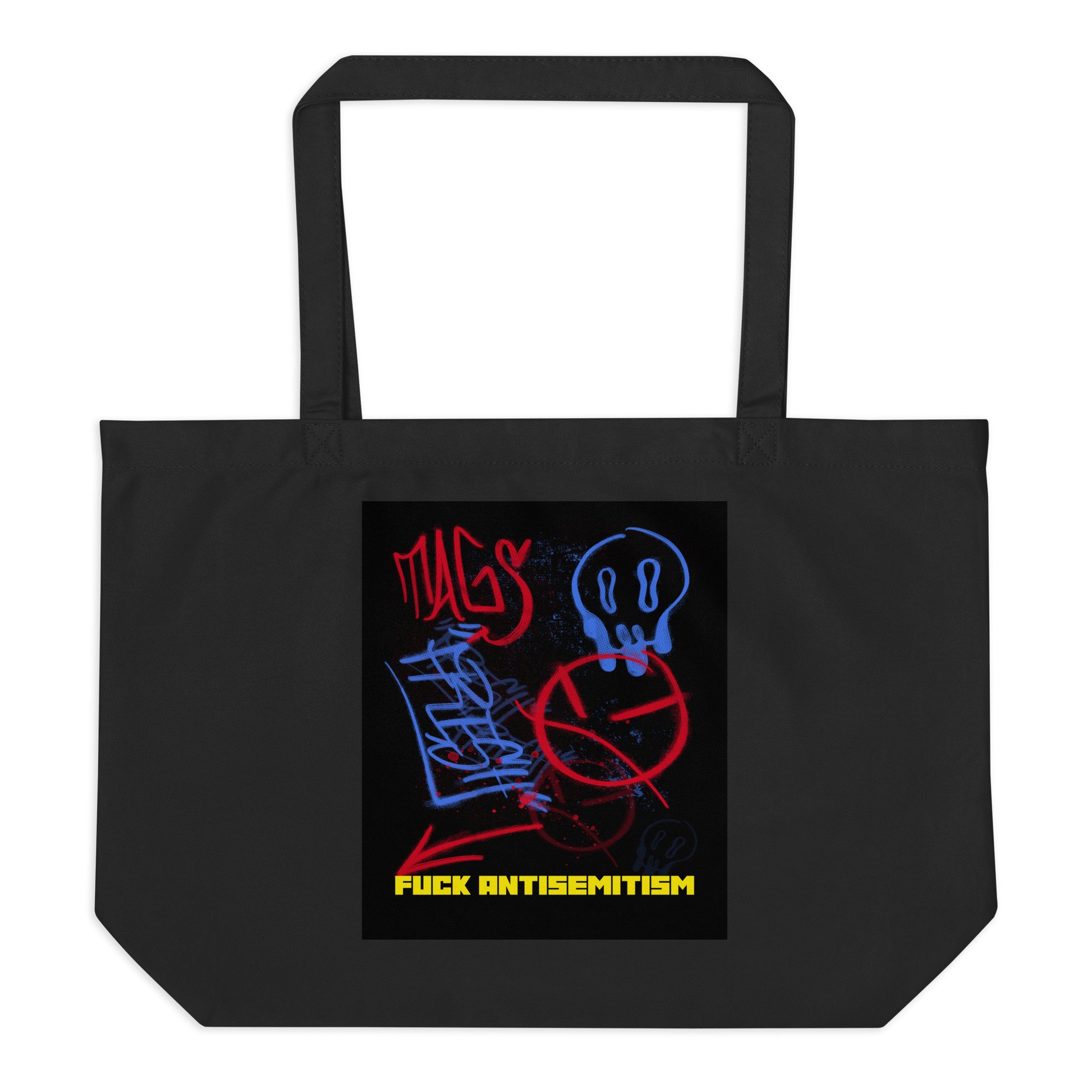 Fuck Antisemitism Graffiti | Large Organic Tote Bag